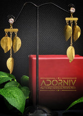 Adorniv Golden Leaf Cascade Earrings