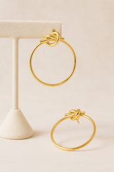 Adorniv Golden Knot Hoop Earrings