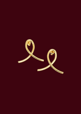Adorniv Golden Ribbon Twist Earrings