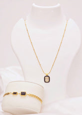 Adorniv Regal Noir Necklace & Bracelet Set