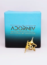 Adorniv Golden Starlight Statement Ring