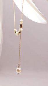 Adorniv Graceful Gold Pearl Bead Necklace