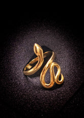 Adorniv Abstract Gold-Tone Open Ring – Artistic Twist Elegance