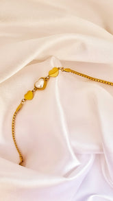 Adorniv Golden Heart Pearl Bracelet