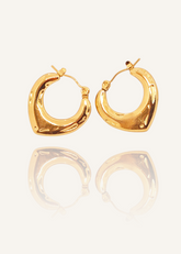 Adorniv Golden Puffed V Hoop Earrings