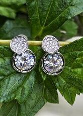 Adorniv Dual Spark Stud Earrings – Silver Radiance