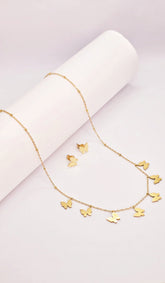 Adorniv Golden Butterfly Necklace & Earring Set – Flutter Grace Edition