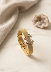 Gold Crystal Butterfly Watch Bracelet