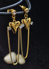 Adorniv Hearts & Chains Drop Earrings – Golden Romance Series