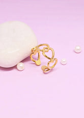 Adorniv Golden Hearts of Love Ring