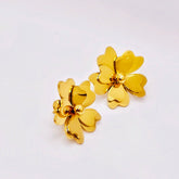 Adorniv 3D Floral Gold-Tone Stud Earrings