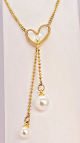 Adorniv Heart Pearl Drop Luxe Chain