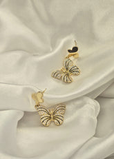 Adorniv Golden Butterfly Pavé Earrings – Shine & Flutter Edition