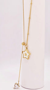Adorniv Starlight Drop Pendant Necklace – Star & Heart Edition