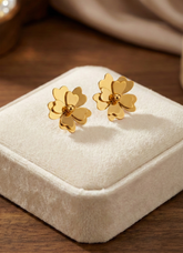 Adorniv 3D Floral Gold-Tone Stud Earrings