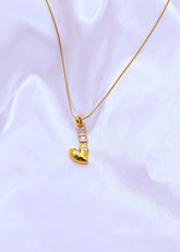 Adorniv Golden Heartline Pendant Necklace