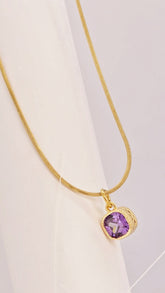 Adorniv Royal Gleam Necklace – Purple Stone Elegance