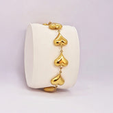 Adorniv Golden Charm Heart Link Bracelet