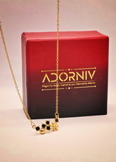 Adorniv Black Blossom Pendant Necklace