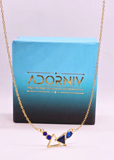 Adorniv Blue Geometric Luxe Necklace