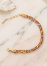 Pink Crystal Tennis Bracelet