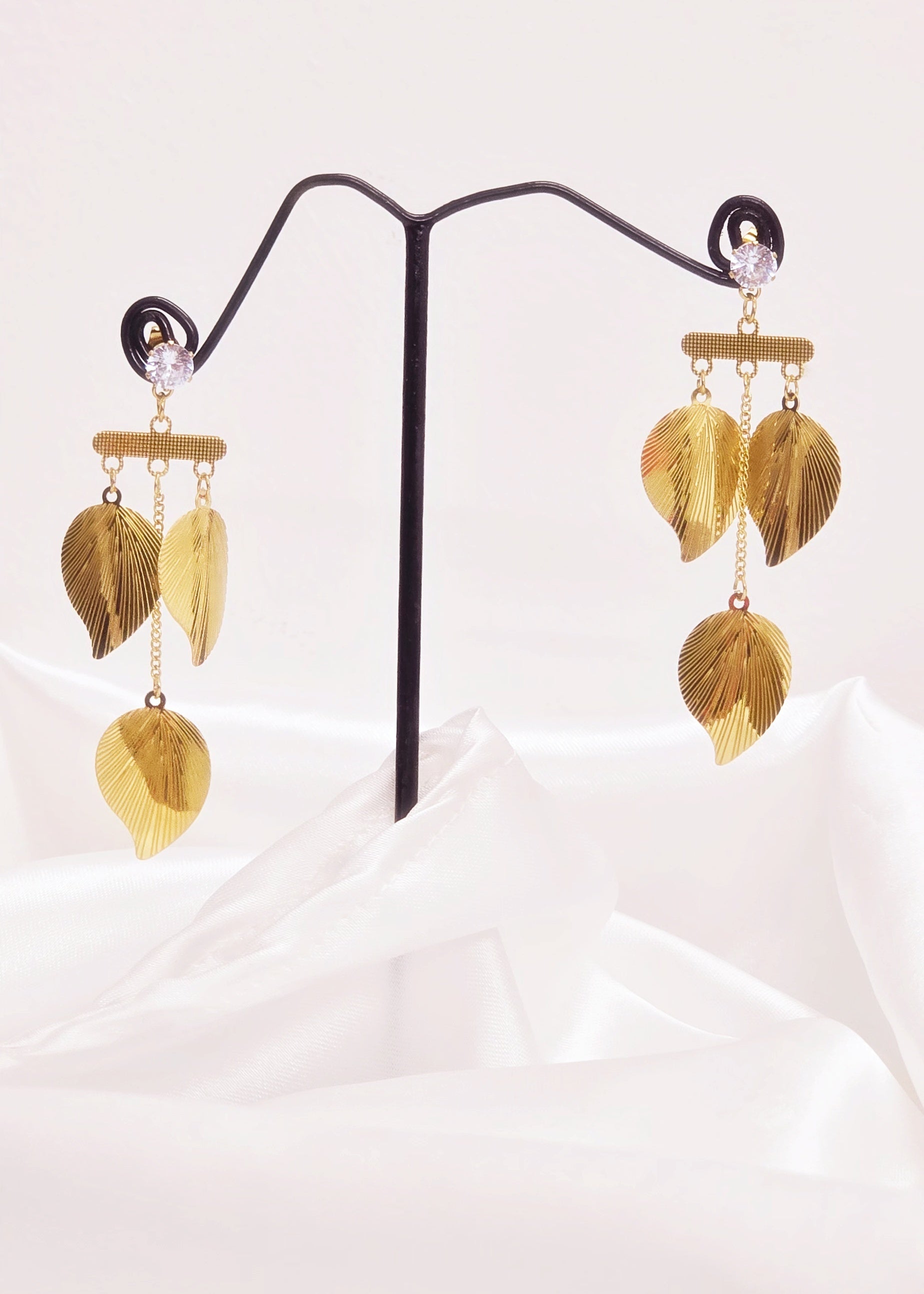 Adorniv Golden Leaf Cascade Earrings