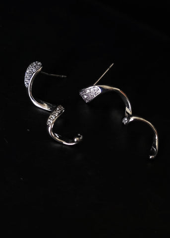 Adorniv Silver Spiral Stud Earrings