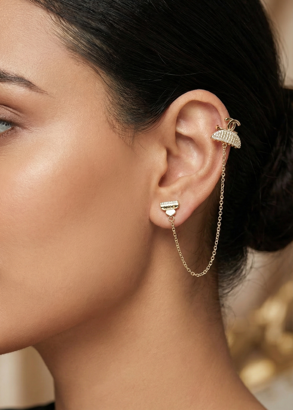 Adorniv Luck Chain Drop Earcuff