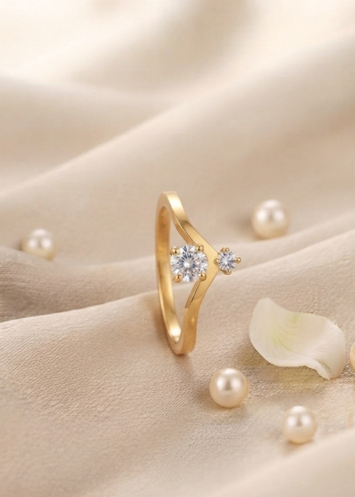 V-Shape Crystal Ring