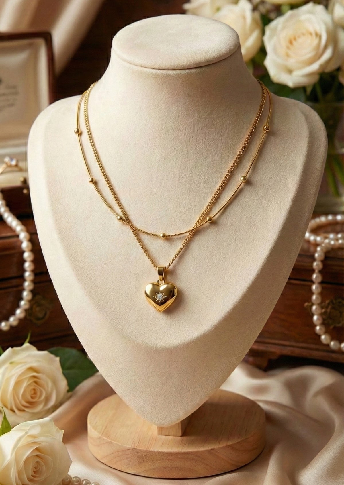 Adorniv Timeless Heart Layered  Necklace