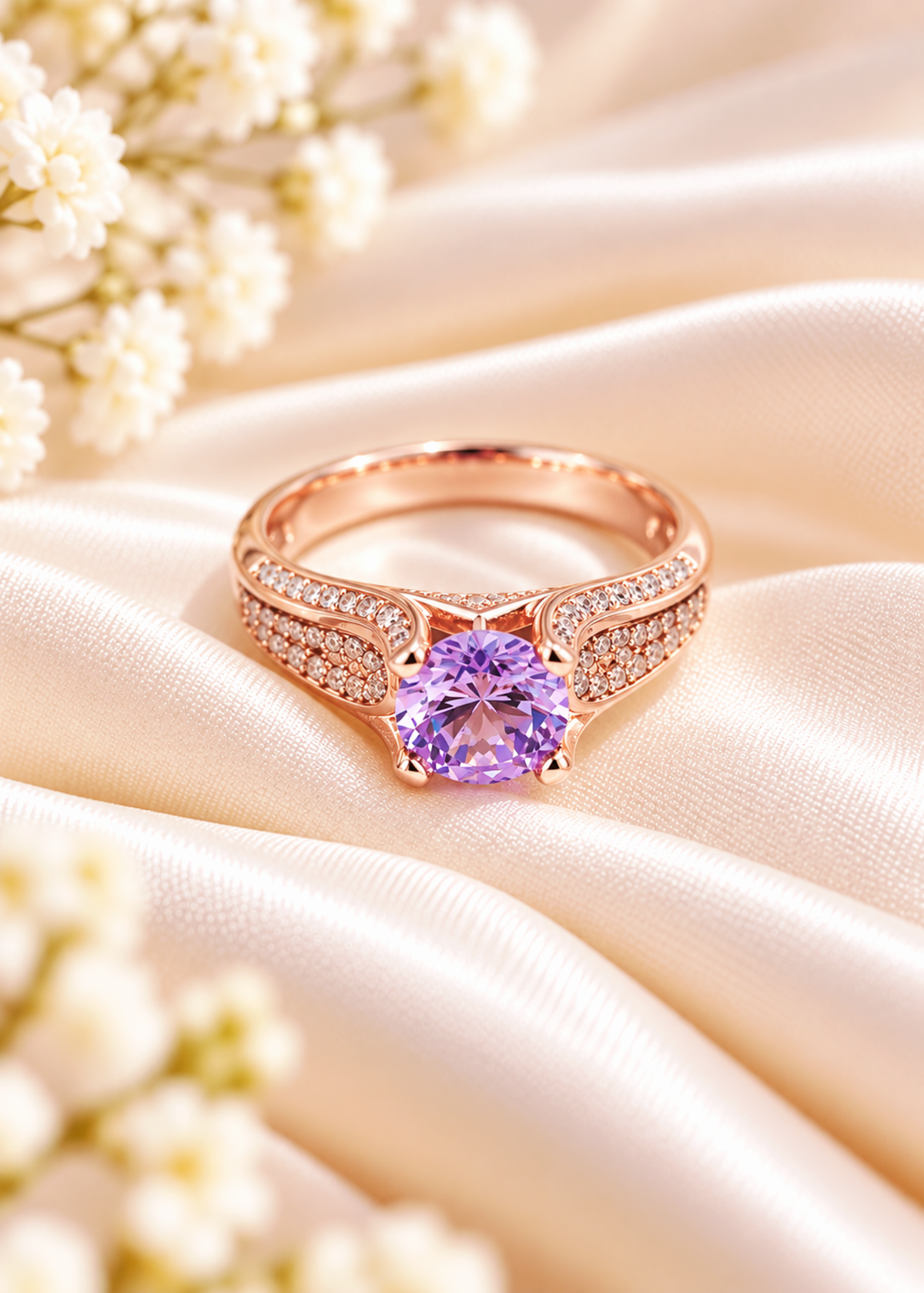 Purple Crystal Ring