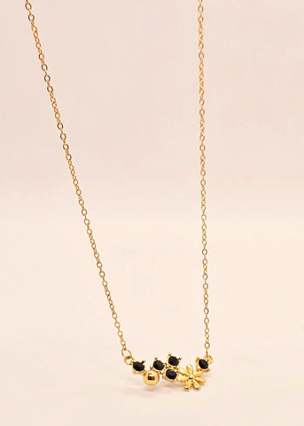 Adorniv Black Blossom Pendant Necklace