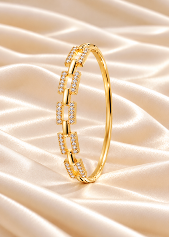 Crystal Link Bangle Bracelet