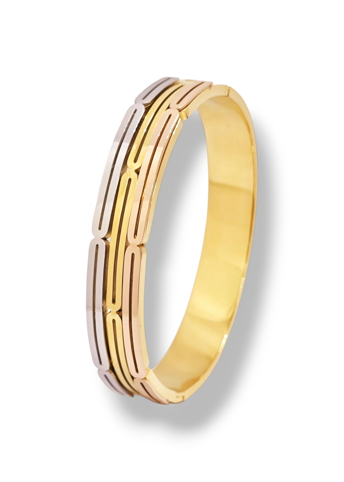 Adorniv Trinity Gleam Three-Tone Bangle