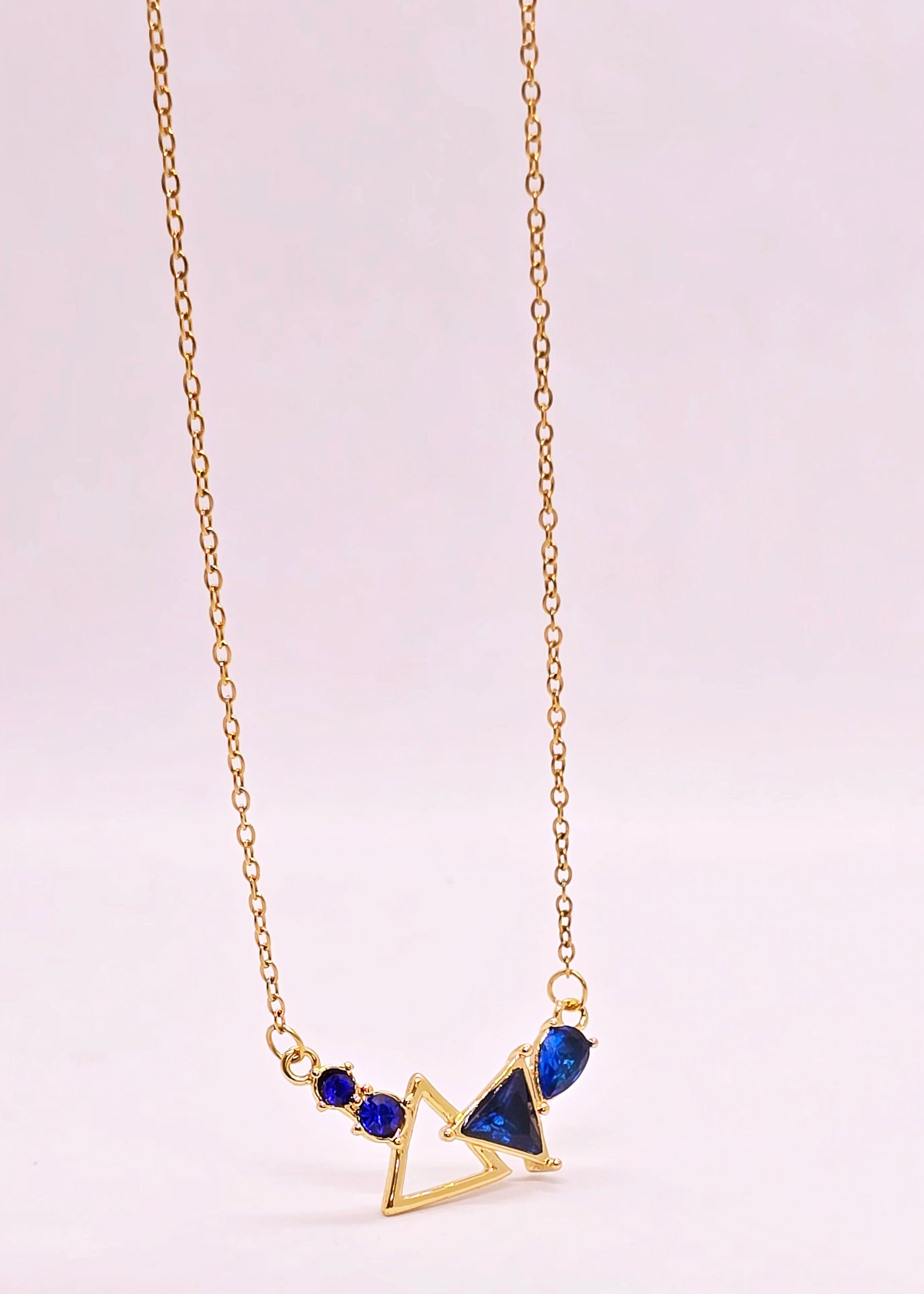 Adorniv Blue Geometric Luxe Necklace