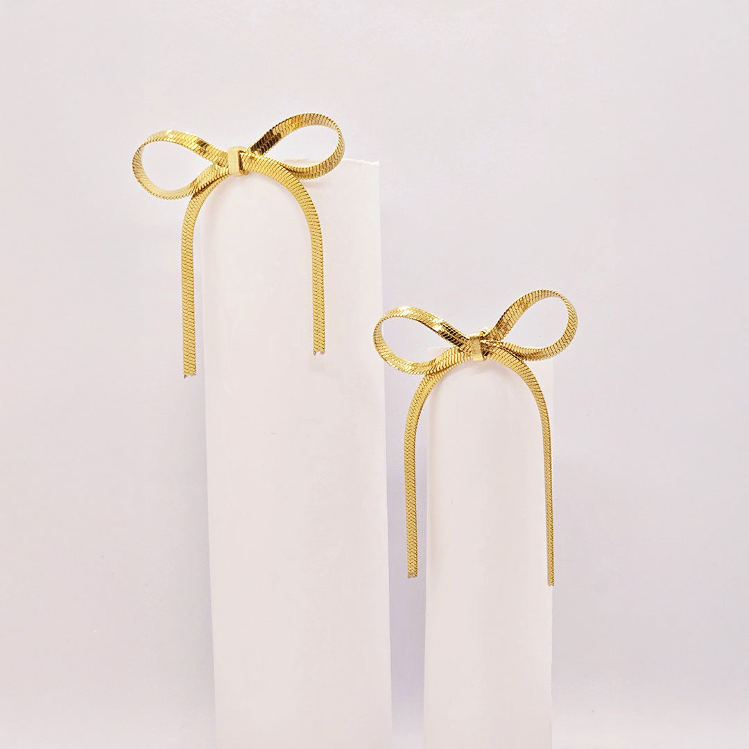 Adorniv Gold Bow Tie Earrings