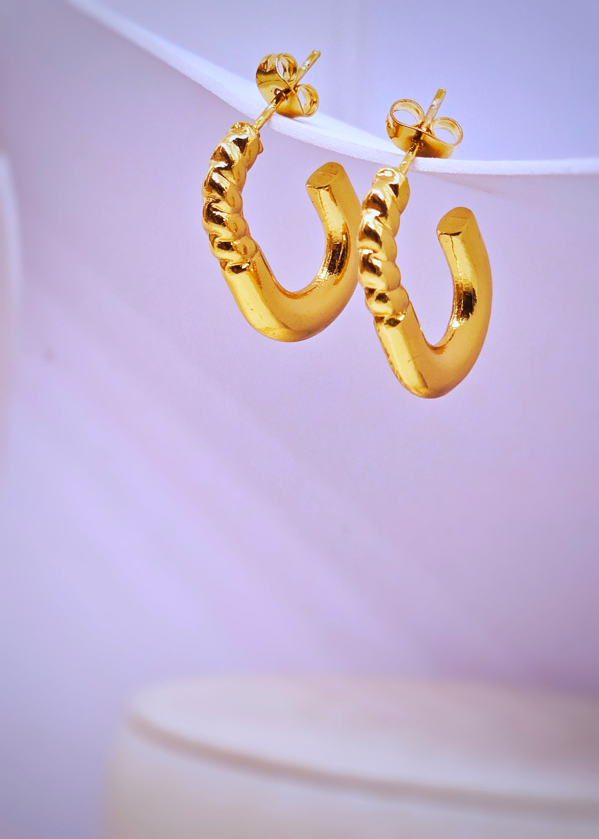 Adorniv Golden Molten Half-Hoop Earrings