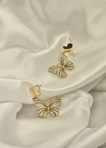Adorniv Golden Butterfly Pavé Earrings – Shine & Flutter Edition