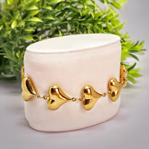 Adorniv Golden Charm Heart Link Bracelet