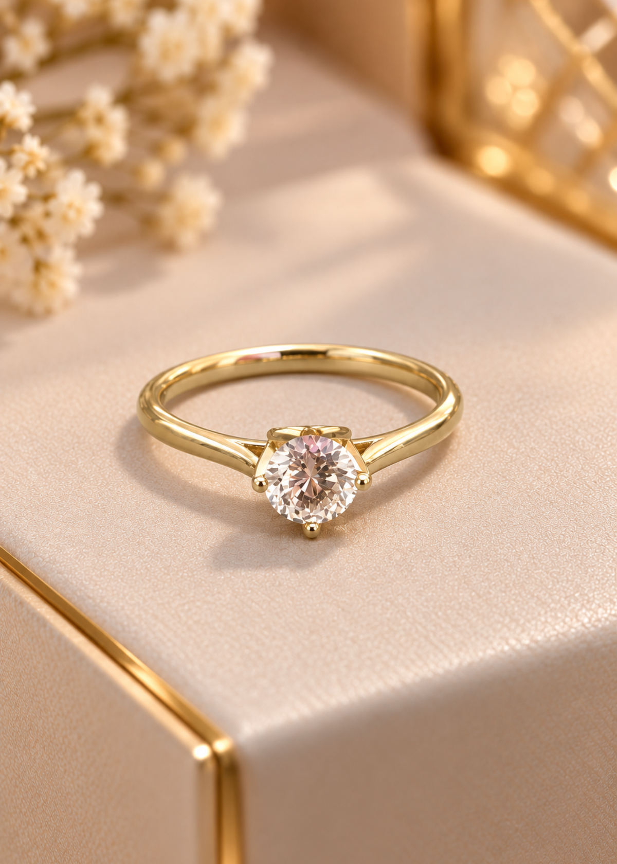 Classic Round Crystal Solitaire Ring