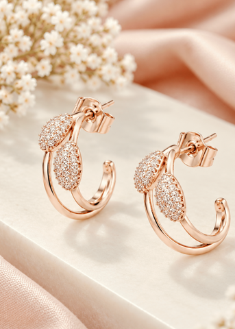 Rose Gold Open Hoop Earrings