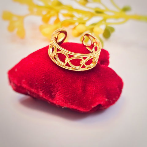 Adorniv Golden HeartGlow Adjustable Ring