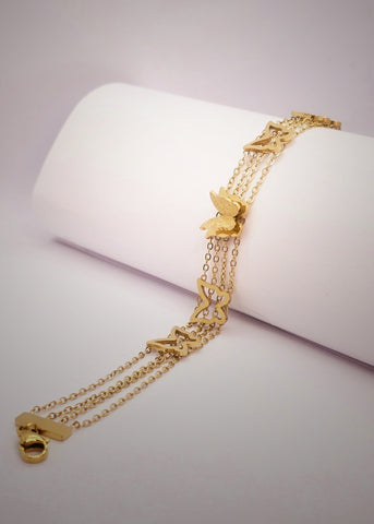 Adorniv Butterfly Bloom Multi-layered Bracelet