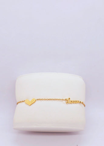 Adorniv Golden Heart & Love Chain Bracelet