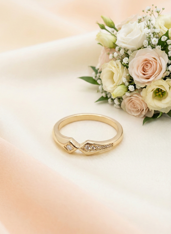 Elegance Chevron Gold Ring
