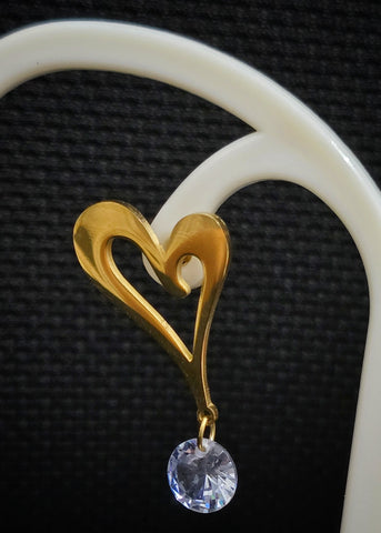 Adorniv Golden Odd-Even Heart Dangle Earrings