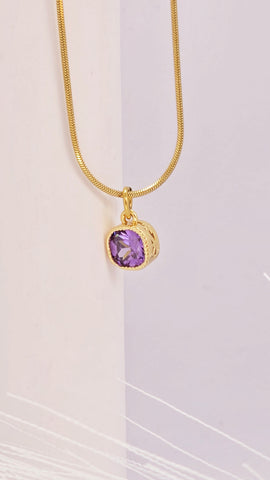 Adorniv Royal Gleam Necklace – Purple Stone Elegance