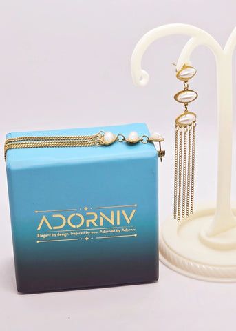 Adorniv Celeste Pearl Tassel Earrings