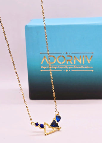 Adorniv Blue Geometric Necklace