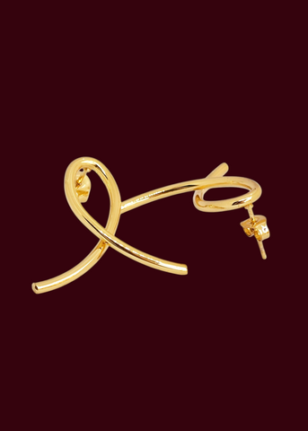 Adorniv Golden Ribbon Twist Earrings